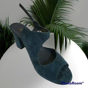 VIC Suede Blue Sandals Size 9 Made in Italy